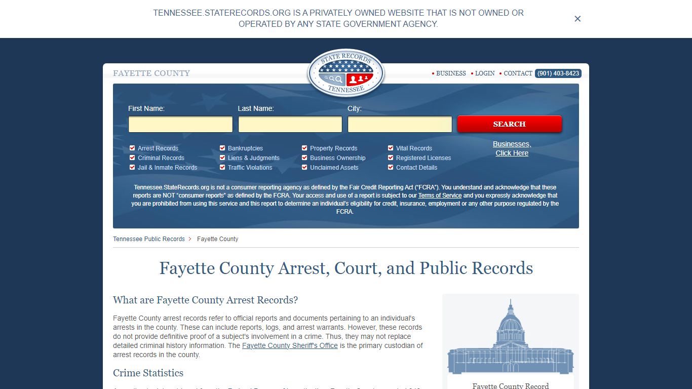 Fayette County Arrest, Court, and Public Records