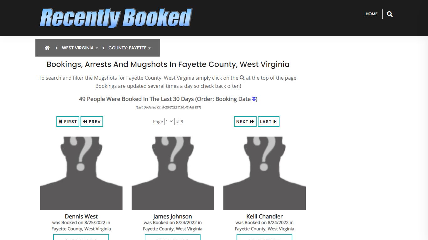 Bookings, Arrests and Mugshots in Fayette County, West Virginia